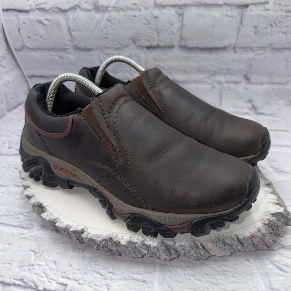 Merrell Moab Rover Moc Shoes Men's Brown Leather Slip On Size US 9.5